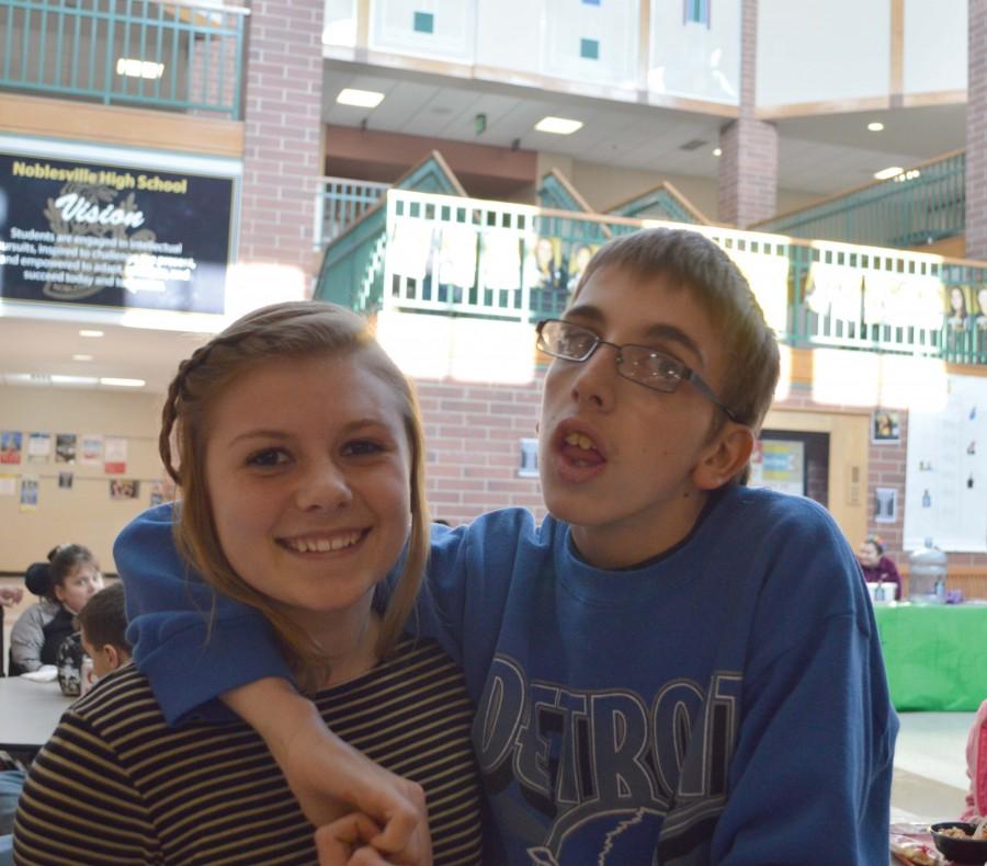 Sophomore Cassie Fitzgerald stands with her best friend, Josh Roy. The two met at the beginning of the year in the Best Friends Forever club.