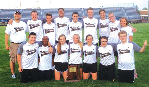 The Noblesville Unified Track and Field team poses for a team picture after winning sectionals. The team later went on to place third in state.