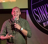 Josh Cecil performs a comedy routine. He performed his first routine last June at Barley Island. 