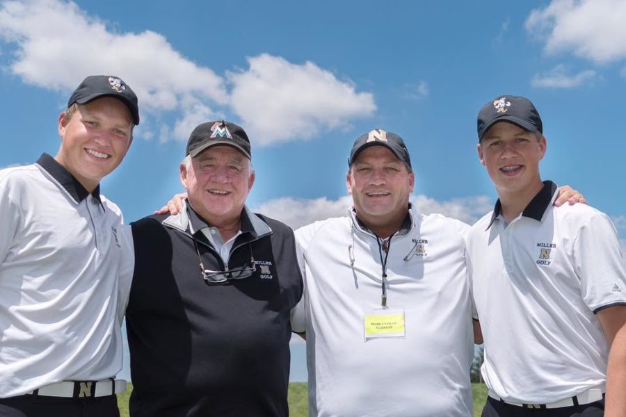 Three generations of Miller golfers (left to right) – Parker Deakyne, Pete Deakyne, Gary Deakyne, and Jacob Deakyne have competed as finalists at states. Pete qualified for finals in 1963, Gary following in ‘87 and ‘89, Parker in 2014, 2016, and 2017, and Jacob qualifying in 2017 and 2018.