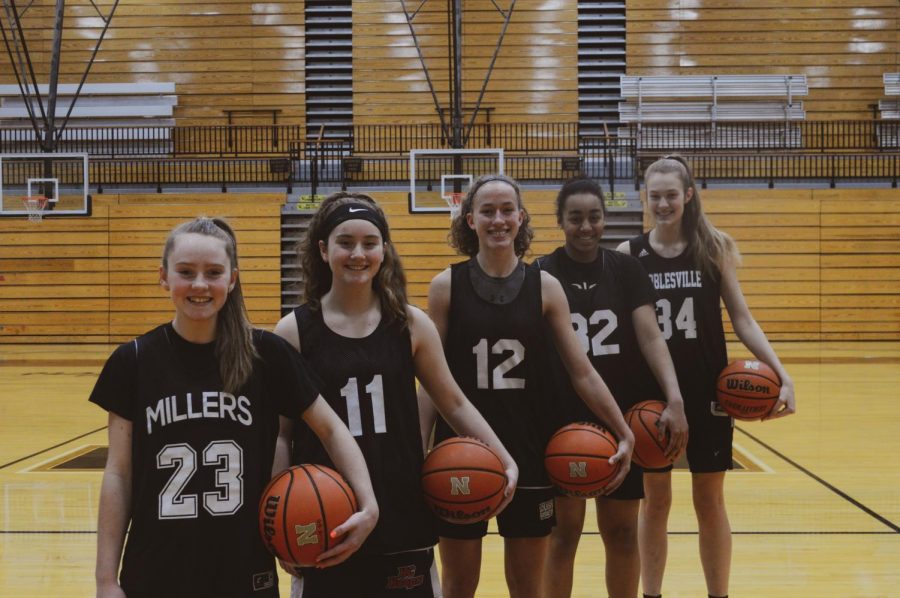 “Theyre great kids and they work hard and have learned pretty well so far,” coach Donna Buckley said about the five freshmen girls in the basketball team.