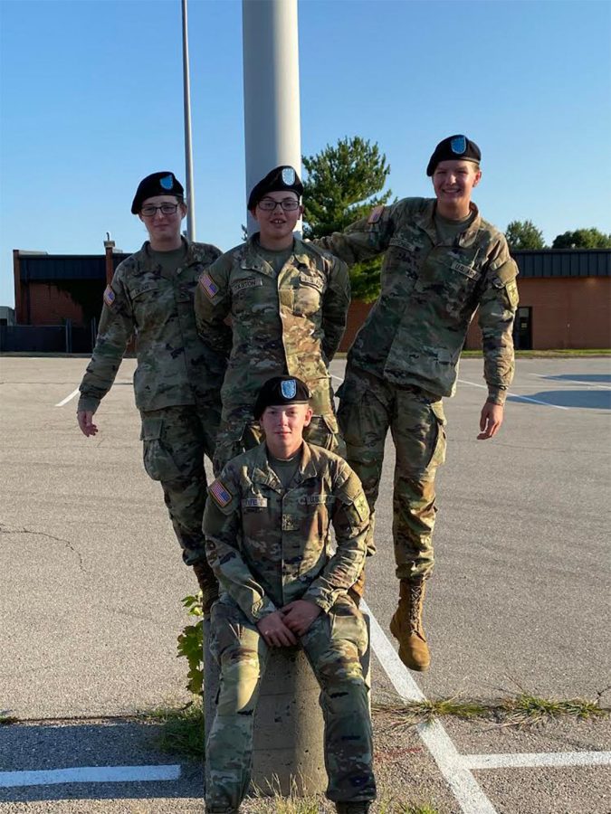 Santerre graduates from basic training with her friends.