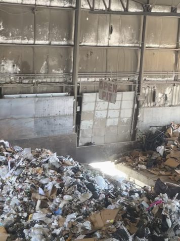 A load of waste at Republic’s transfer station in Indianapolis is shown. Trucks dump trash at the station for sorting and processing.