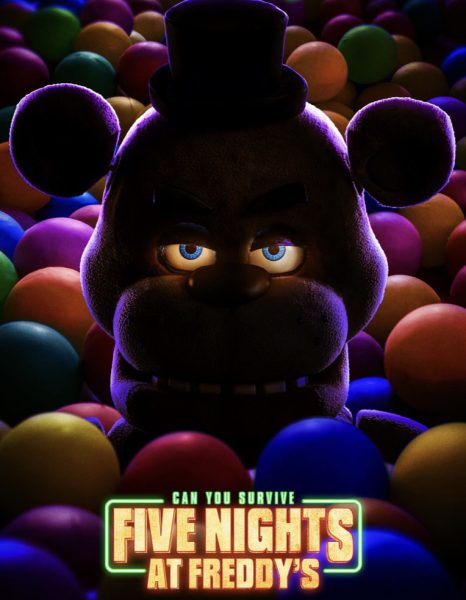 One of the many posters for the FNAF movie depicting one of its main characters, Freddy Fazbear.