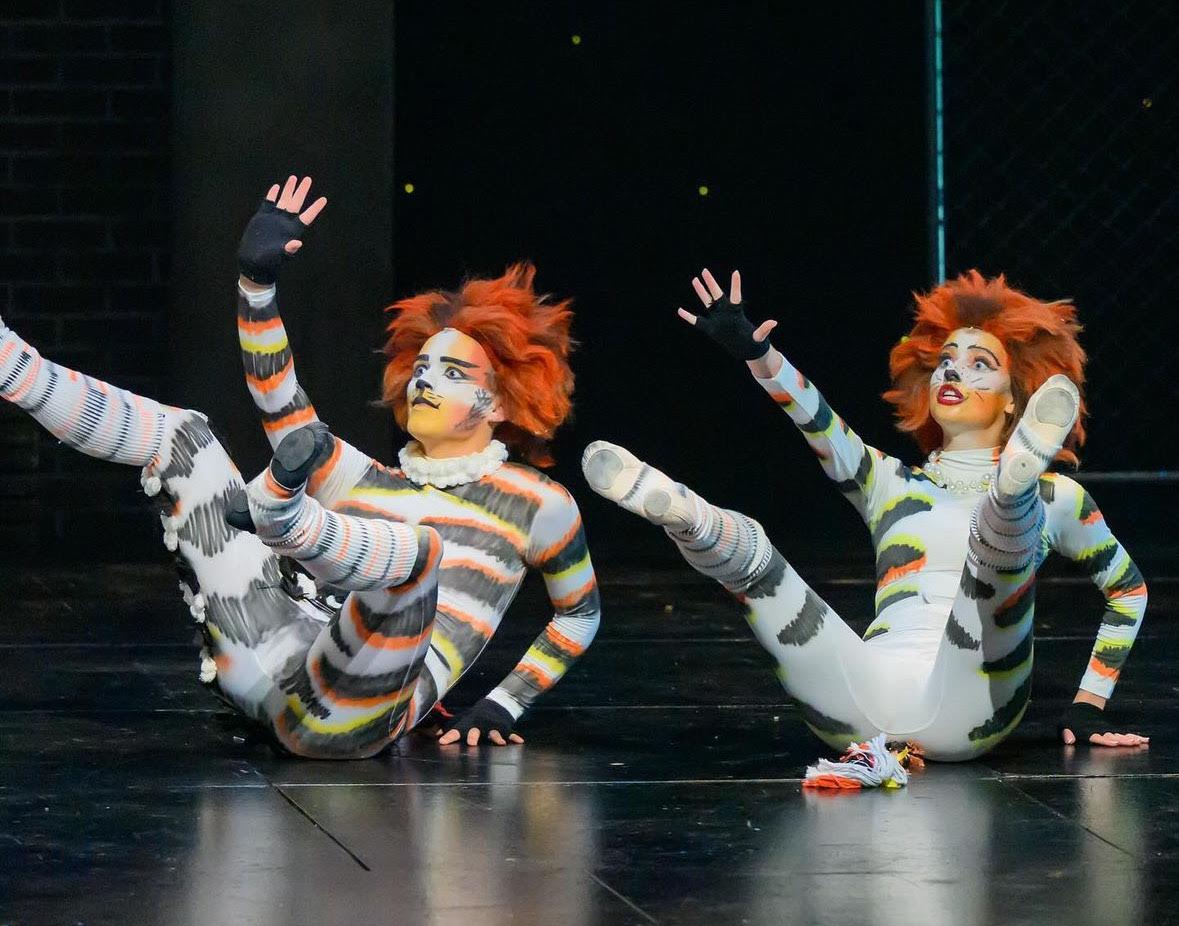 Boice (to the right) is fully in character while performing for Civic's production of the musical Cats earlier this summer. But this was nothing new for Boice, as she has performed in over 25 theater productions