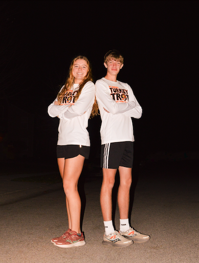 The Turkey Trot has been a tradition for Senior Riley Flynn (Left) and brother Gavin Flynn (Right) for almost three years. The two are both involved in track and cross country.