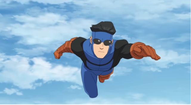 Mark Grayson, A.K.A Invincible, flying throughout the sky. He encounters a tough season ahead.