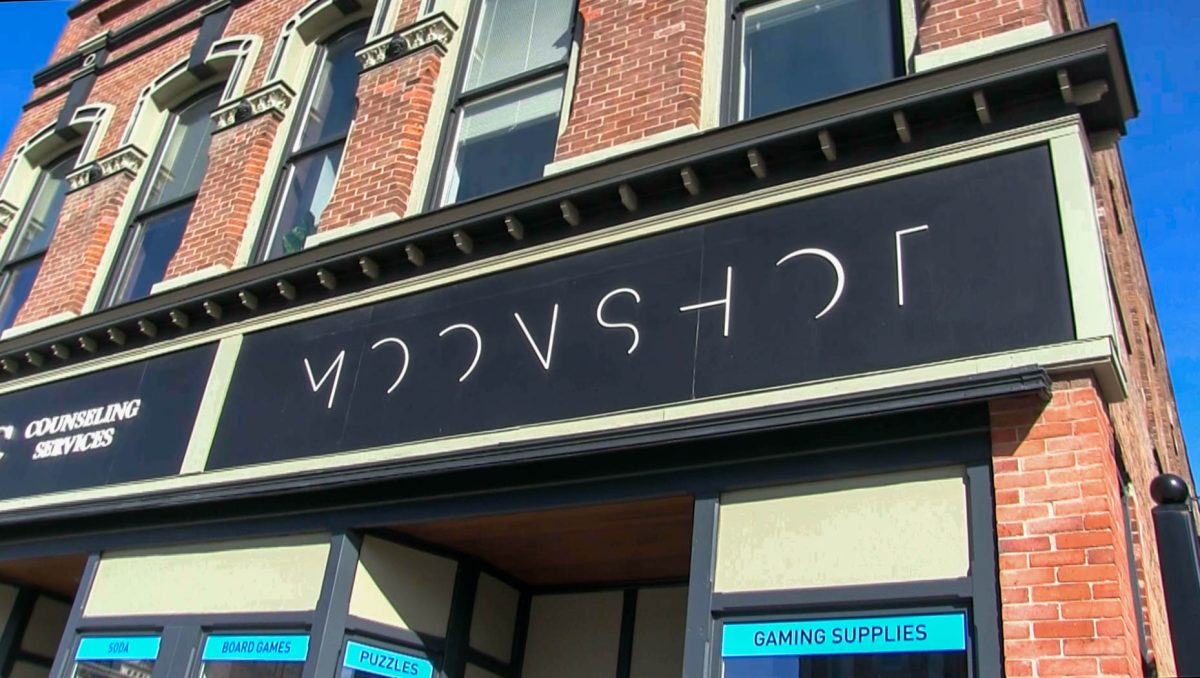 Outside Moonshot, a lifesized Pokemon greets vistors to the
store. A wide range of games are available when customers walk inside.